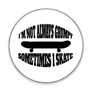 Skateboard Skaten Skateboarding Skater Longboard - Runder Kühlschrankmagnet - Weiß - Vorne