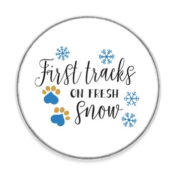 First tracks... - Round  fridge magnet - white - Front
