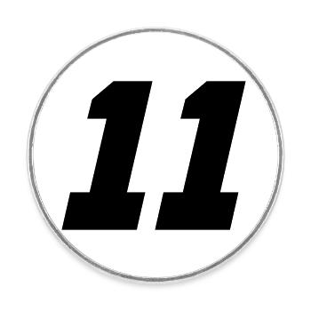 11 - Runder Kühlschrankmagnet - Weiß - Vorne
