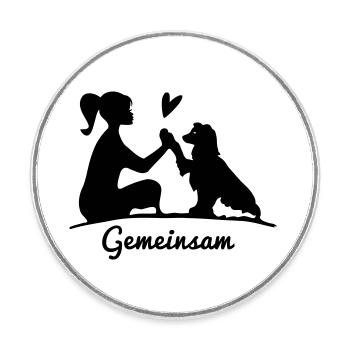 Mein Hund und ich - Gemeinsam - Runder Kühlschrankmagnet - Weiß - Vorne