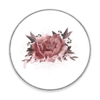 Flowers Pfingstrose Rosa - Runder Kühlschrankmagnet - Weiß - Vorne