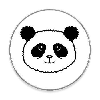 Panda Bear Face Mignon Kawaii Sourire Mignon - Magnet rond - blanc - Devant