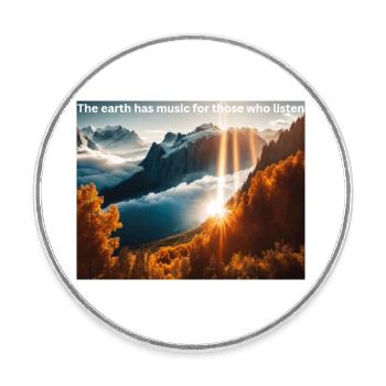 The earth has music for those who listen - Runder Kühlschrankmagnet - Weiß - Vorne