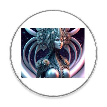 Giger Königin - Runder Kühlschrankmagnet - Weiß - Vorne