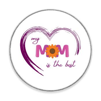 Best Mom - Happy Mother's Day - Round  fridge magnet - white - Front