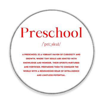 Preschool Definition - Round  fridge magnet - white - Front