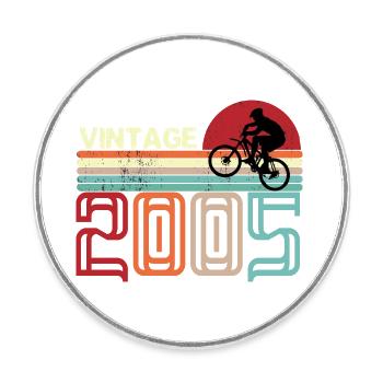 Vintage Geburtstag Retro Sonnenuntergang Design - Runder Kühlschrankmagnet - Weiß - Vorne