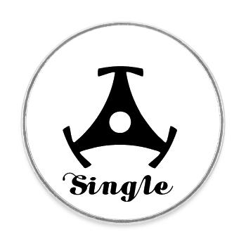 Single Retro Design für Schallplattenfans und DJs - Runder Kühlschrankmagnet - Weiß - Vorne