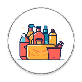 Cleaning - Runder Kühlschrankmagnet - Weiß - Vorne