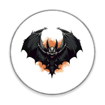 Fledermaus - Runder Kühlschrankmagnet - Weiß - Vorne