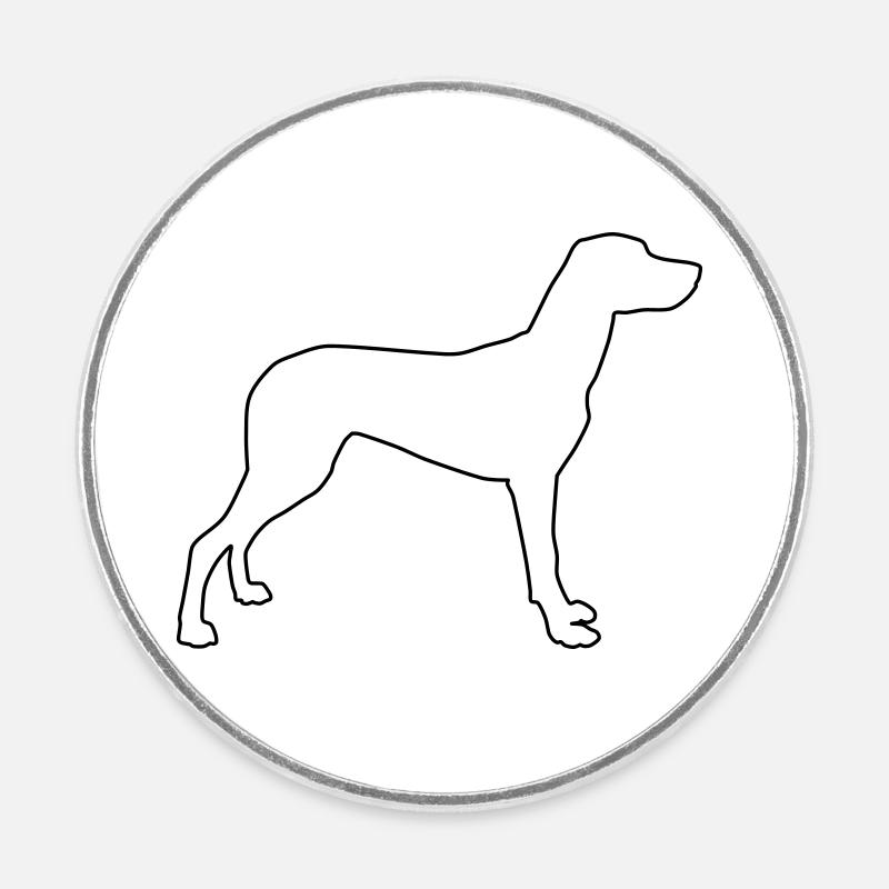 Vizla Contours 1 Annoncer - Rund køleskabsmagnet - hvid