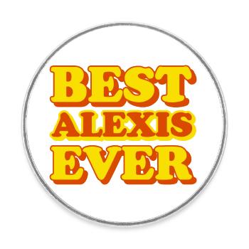 Alexis Vorname lustiges Geschenk - Runder Kühlschrankmagnet - Weiß - Vorne