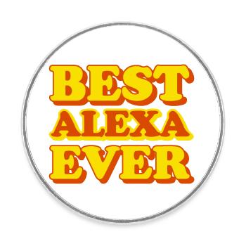 Alexa Vorname lustiges Geschenk - Runder Kühlschrankmagnet - Weiß - Vorne