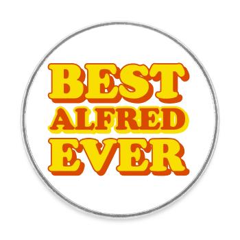 Alfred First name Funny gift - Round  fridge magnet - white - Front