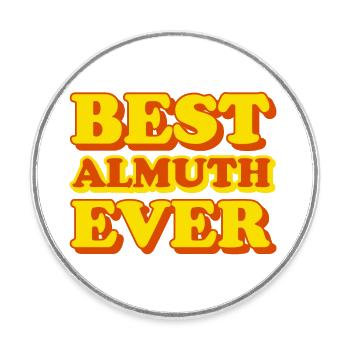 Almuth Prénom Drôle de cadeau - Magnet rond - blanc - Devant