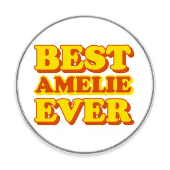Amelie Vorname lustiges Geschenk - Runder Kühlschrankmagnet - Weiß - Vorne