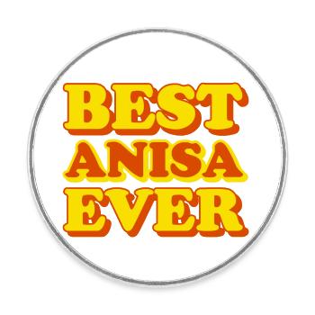 Anisa Prénom Drôle de cadeau - Magnet rond - blanc - Devant