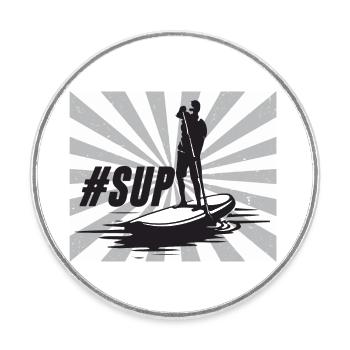 SUP - Runder Kühlschrankmagnet - Weiß - Vorne