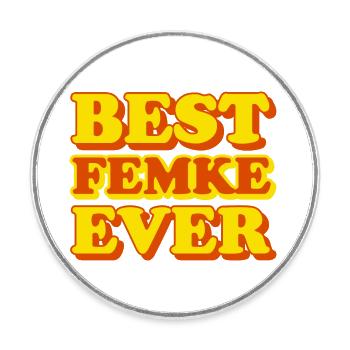 Femke First Name Funny Gift - Round  fridge magnet - white - Front