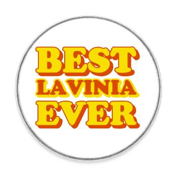 Lavinia Prénom Drôle de cadeau - Magnet rond - blanc - Devant