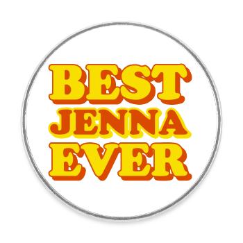 Jenna Prénom Drôle de cadeau - Magnet rond - blanc - Devant