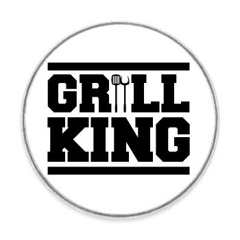 grill king - Runder Kühlschrankmagnet - Weiß - Vorne