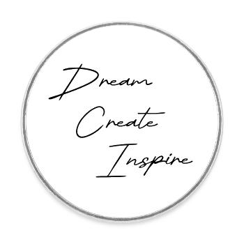 Dream Create Inspire black - Runder Kühlschrankmagnet - Weiß - Vorne