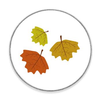 fall leaves - Round  fridge magnet - white - Front