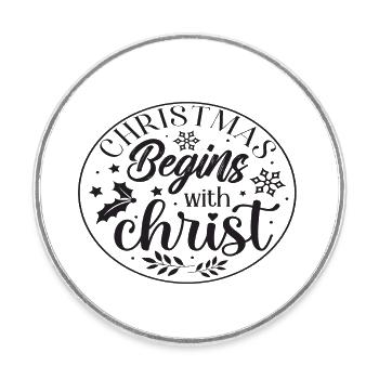 Christmas begins with christ - Runder Kühlschrankmagnet - Weiß - Vorne