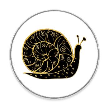 Snail - Round  fridge magnet - white - Front