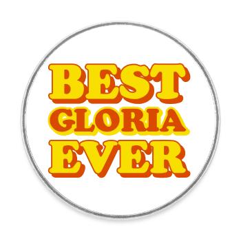 Gloria Vorname Lustiges Geschenk - Runder Kühlschrankmagnet - Weiß - Vorne