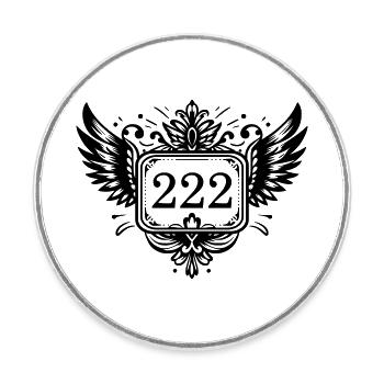 Angel Number 222 Wings - Round  fridge magnet - white - Front