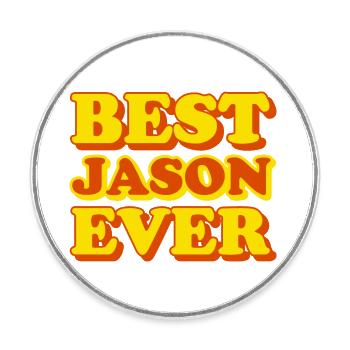 Lustiges Geschenk mit Jason-Vornamen - Runder Kühlschrankmagnet - Weiß - Vorne