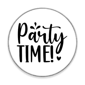 Design Party Time - Magnet rond - blanc - Devant