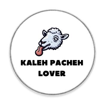 Kaleh Pacheh - Persian Cuisine (Iran) - Round  fridge magnet - white - Front