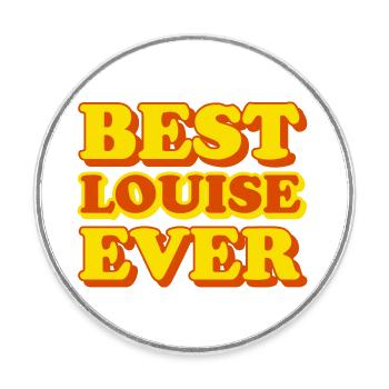 Cadeau amusant avec prénom Louise - Magnet rond - blanc - Devant