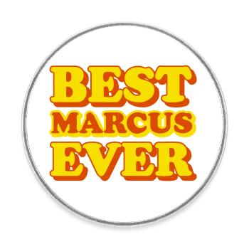 Marcus first name, funny gift - Round  fridge magnet - white - Front