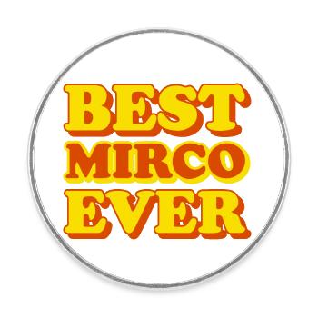 Funny gift with first name Mirco - Round  fridge magnet - white - Front