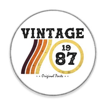 Édition Limitée Retro Classic 37 ans - Magnet rond - blanc - Devant