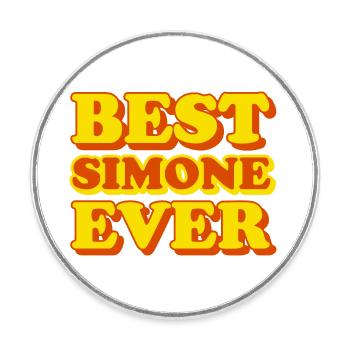 Lustiges Geschenk mit Vornamen Simone - Runder Kühlschrankmagnet - Weiß - Vorne