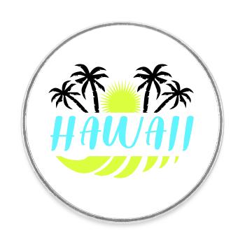 Hawaï - Magnet rond - blanc - Devant