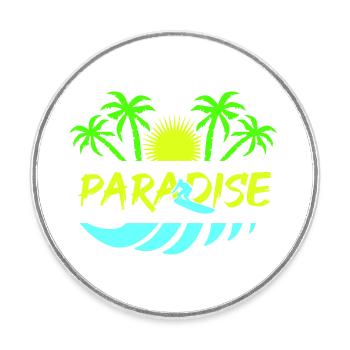 surf paradise - Runder Kühlschrankmagnet - Weiß - Vorne