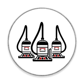 Staubsauger Symbol Cleaning - Runder Kühlschrankmagnet - Weiß - Vorne