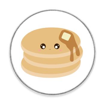 Crêpes Kawaii - Magnet rond - blanc - Devant