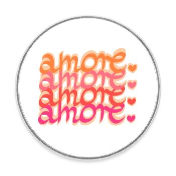 Cupidon Amour Amour - Magnet rond - blanc - Devant