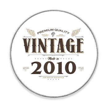 14 Years Old Vintage 2010 Limited Edition 14th - Round  fridge magnet - white - Front