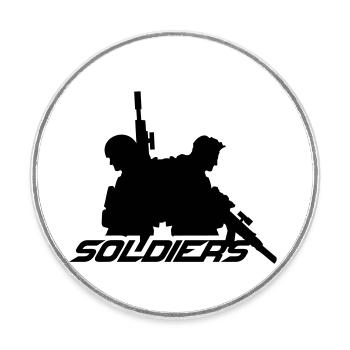 2 Soldaten, Besatzung, Kriegsteam, Freiheitssoldat, Kämpfer - Runder Kühlschrankmagnet - Weiß - Vorne