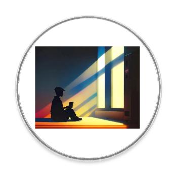 Lofi - Dude - Runder Kühlschrankmagnet - Weiß - Vorne