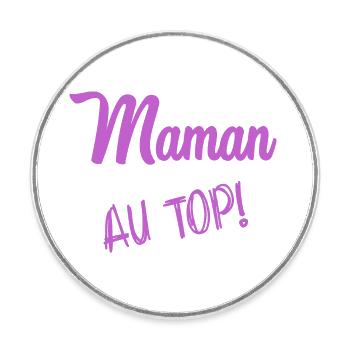 MAMAN. FÊTE DES MÈRES - Magnet rond - blanc - Devant