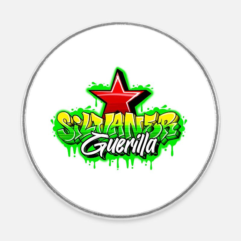 Silvaner Guerilla Graffiti Style - Runder Kühlschrankmagnet - Weiß